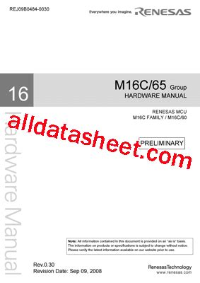 R5F3651MNFC Datasheet(PDF) - Renesas Technology Corp