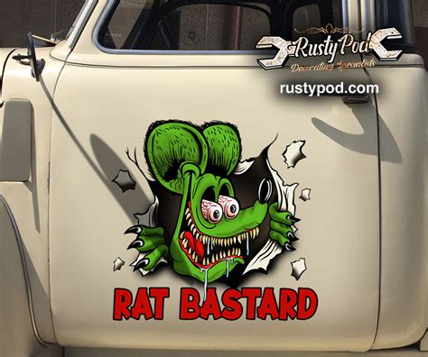 Personalized Rat Fink Hot Rod Sticker Rustypod Store