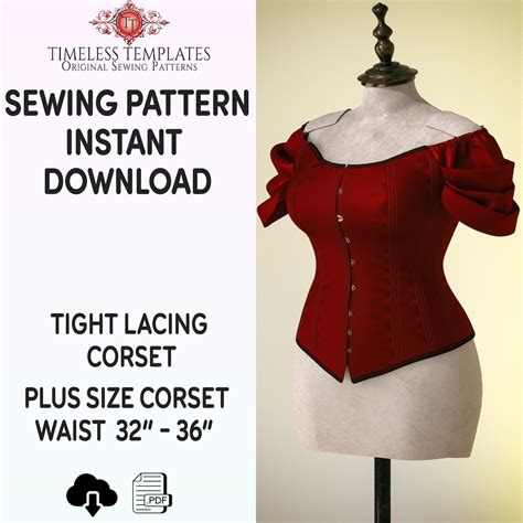 Corset Sewing Pattern Steampunk Wedding Corset Gothic Cosplay Larp