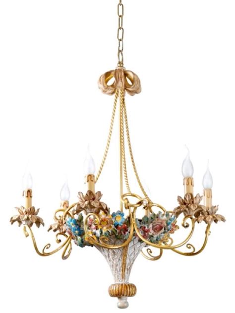 Casa Padrino lustre baroque de luxe multicolore or Ø 68 x H 76 cm