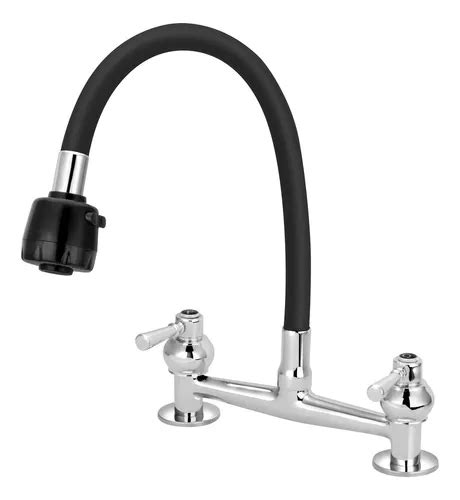 Grifo Mezclador Gourmet Flexible Negro Para Mesa De Cocina V