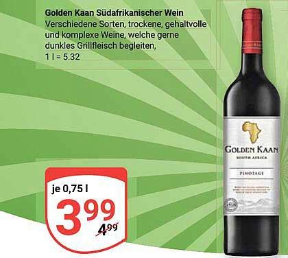 Golden Kaan Südafrikanischer Wein Angebot bei Globus