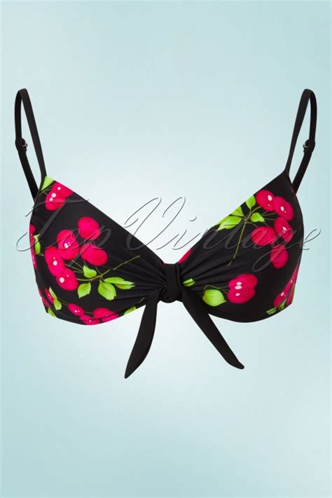 Belsira Bella Cherry Bikini Top Ann Es En Noir Acheter Chez Topvintage