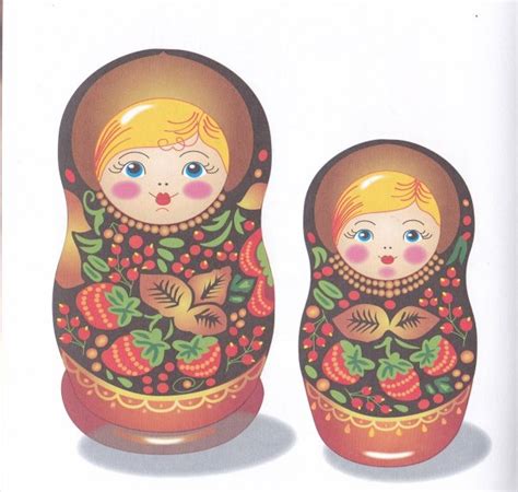 Хохлома матрешка рисунок (44 фото)