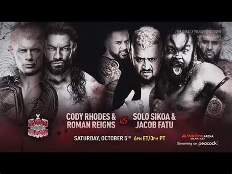 Cody Rhodes Roman Reings Vs Solo Sikoa Jacob Fatu Extrem Rules