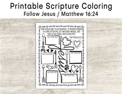 Follow Jesus Coloring Page Printable Bible Coloring Page Christian