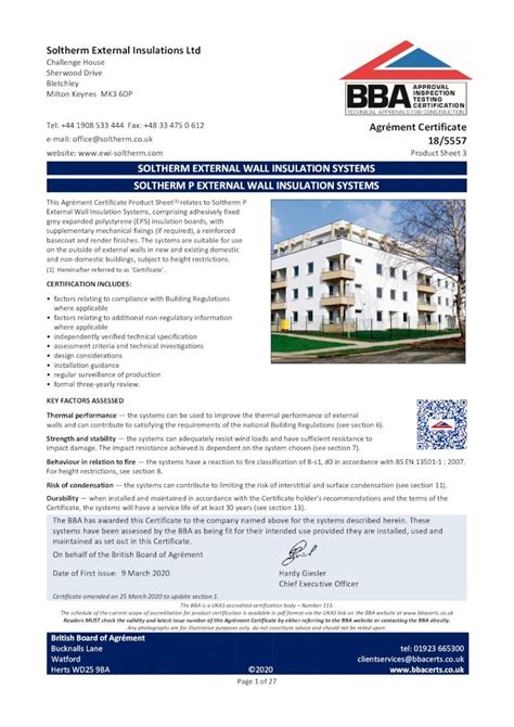 Pdf Agr Ment Certificate Soltherm External Wall Soltherm