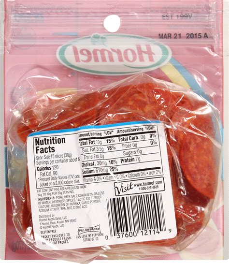 Hormel Pepperoni Nutrition Facts Blog Dandk