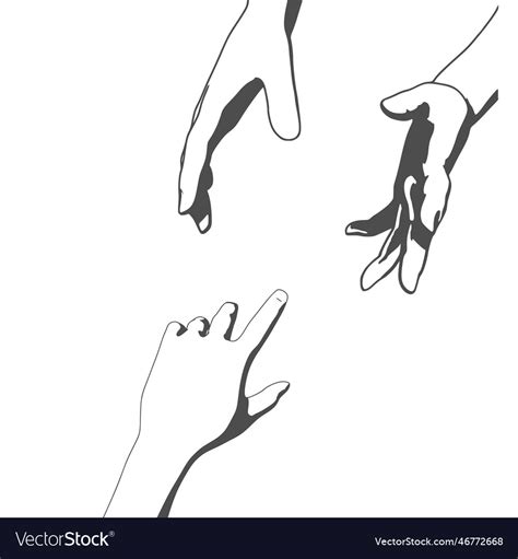 Human Hands Reaching Out To One Another Almost Vector Image