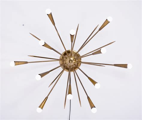 Italian Brass Sputnik Wall Lamp 1950s 55334