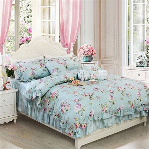 Fadfay Floral Duvet Cover Set Queen Size Premium 100 Cotton With