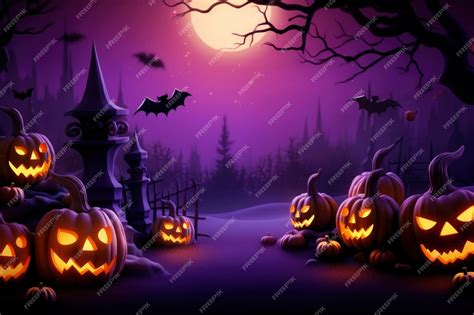 Premium AI Image | Purple color halloween greetings background