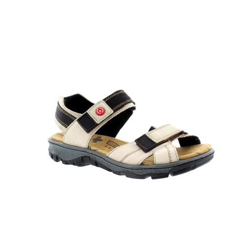 Rieker 68851 60 Off White Nubuck Womens Walking Sandals Rogerson Shoes