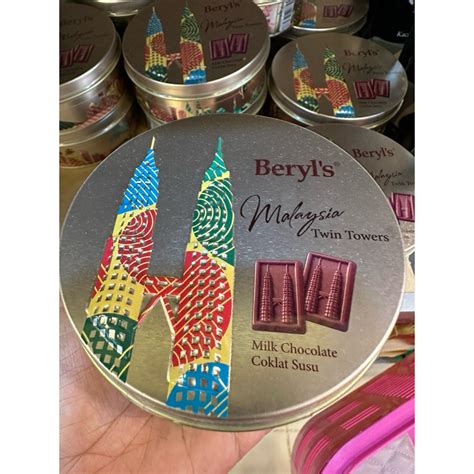 Coklat Langkawi Beryls Tin Twin Tower Malaysia Almond Milk Chocolate