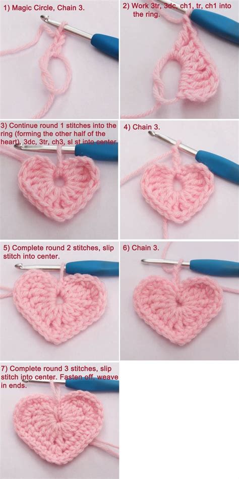 Easy Crochet Hearts Crochet Stitches For Beginners Crochet Heart