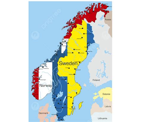 Norway And Sweden Union Scandinavian Sea Vector Union Scandinavian