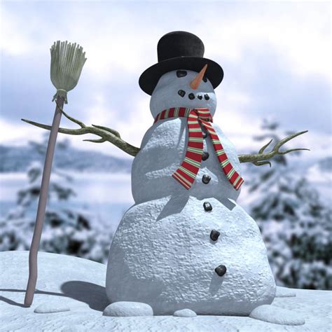 Monigote De Nieve Modelo D Ds Max C D Obj Ma Free D