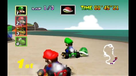 Mario Kart 64 Koopa Troopa Beach 100cc Luigi YouTube