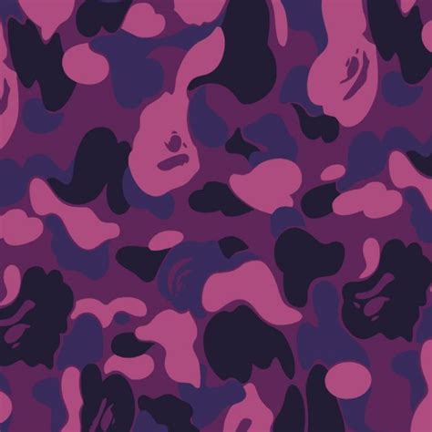 Bathing Ape Bape Purple Camouflage Pattern Crew