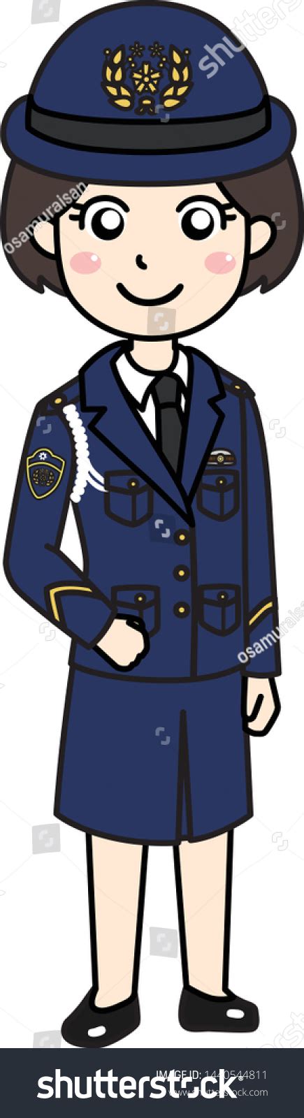 Japanese Police Woman Uniform Stock Vector (Royalty Free) 1440544811 ...