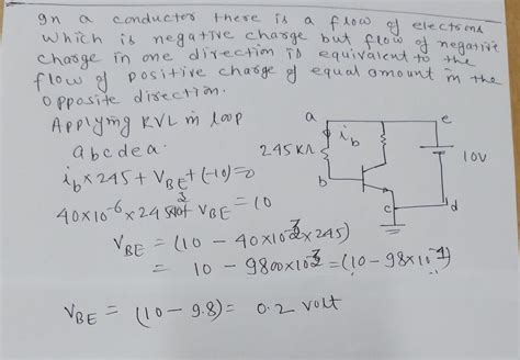 Solve This Q In A Common Emitter Transistor Circuit The Base Current