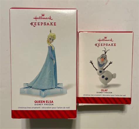 2014 Hallmark QUEEN ELSA OLAF Keepsake Ornaments FROZEN Walt Disney