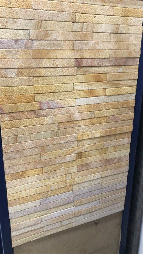 Wood Look Natural Stone Interior Elevation Wall Tile Thickness