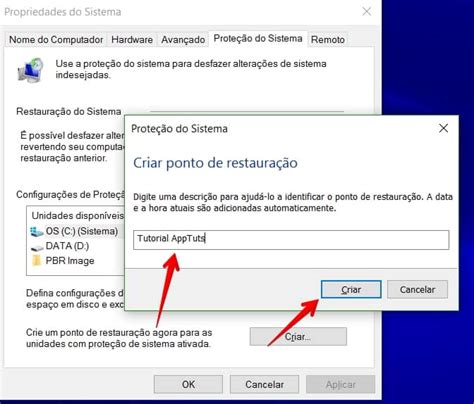 Como Criar Ponto De Restauração No Windows 10 Como Backup Apptuts