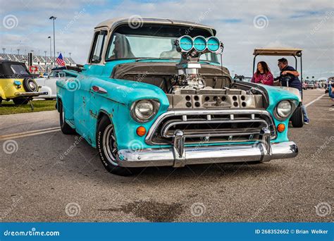 Customized 1957 Chevrolet 3100 Stepside Pickup Editorial Photography