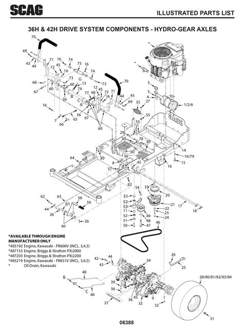 Szl 06388 36 And 42 Inch Hydro Gear Drive System Components V0600001 To