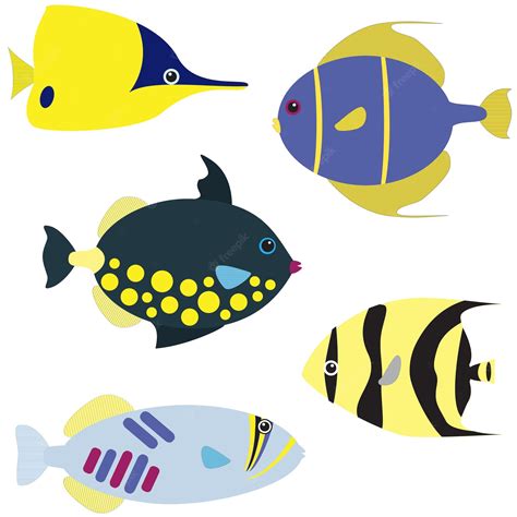 Premium Vector Tropical Fish Set