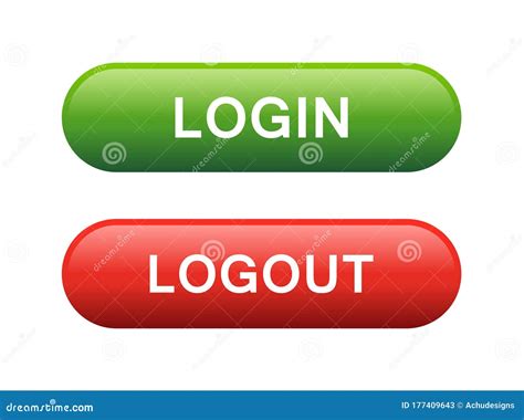 Login Logout Button Stock Vector Illustration Of Graphic 177409643