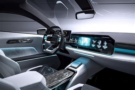 Premium AI Image | Hightech car interior with touchscreens and other ...