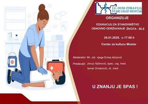 Dom zdravlja Stari grad Mostar organizuje edukaciju za stanovništvo