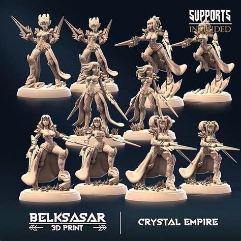 Crystal Blade Set X5 Normal And Nude 3D Model 3D Printable CGTrader