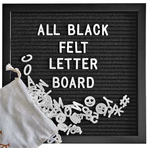 Buy All Black Felt Letter Board Sign Board Letters Precut 10x10 Inch