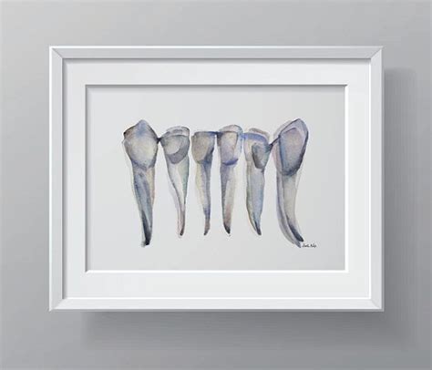 Abstract Incisor Teeth Watercolor Print Dental And Dentistry Etsy