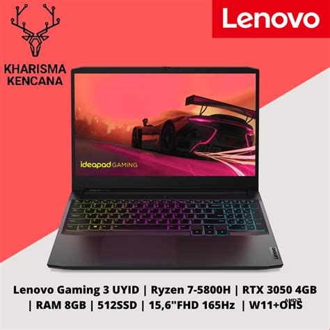 Jual LENOVO GAMING 3 UYID AMD Ryzen 7-5800H 8GB 512SSD RTX3050 Win11 ...