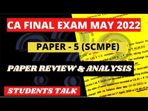 Ca Final Scmpe Paper Review Analysis Ca Exam Update Ca Exam May