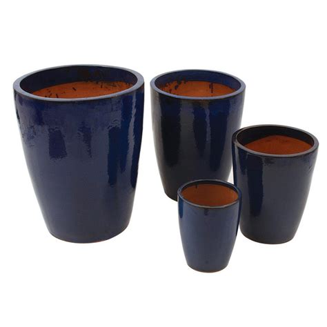 Vaso Vietnamita Azul Petróleo Oval Lux 4 Peças MadeiraMadeira