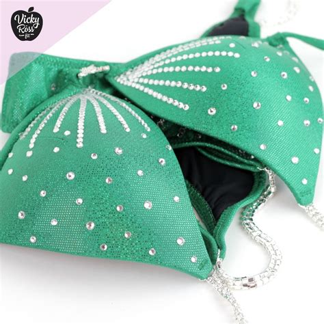 Emerald Green Crystal Fitness Bikini Star Bikini Collection Vicky Ross Fit