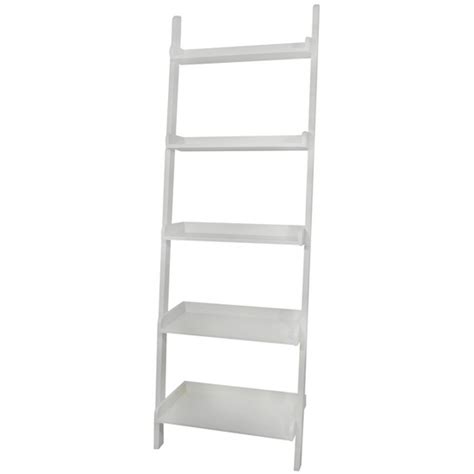 Shelves 5 Tier Leaning Shelf Available In White Black Or Espresso