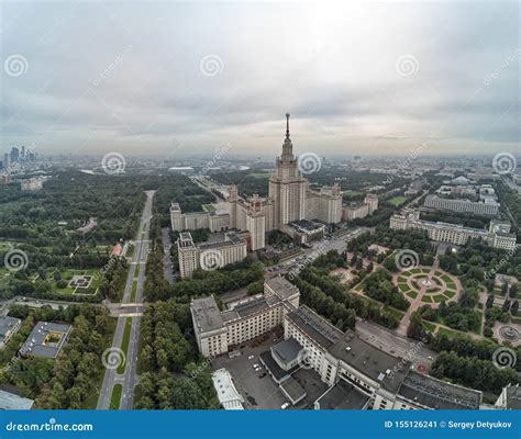 Aerial View Of Lomonosov Moscow State University Mgu On Sparrow Hills