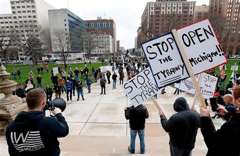 Thousands protest at Michigan State Capitol defying the strict social ...