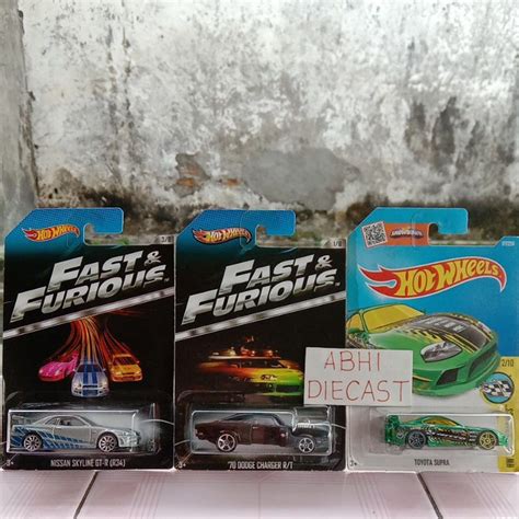 Jual Hotwheels Nissan Skyline R34 Universal Studios Base Fast Furious Japan Stiker Sepaket Hot