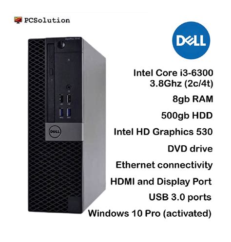 Dell Optiplex 3040 Desktop Dell 23 Inch 1080p Monitor Dell Keyboard Dell Mouse Full Set