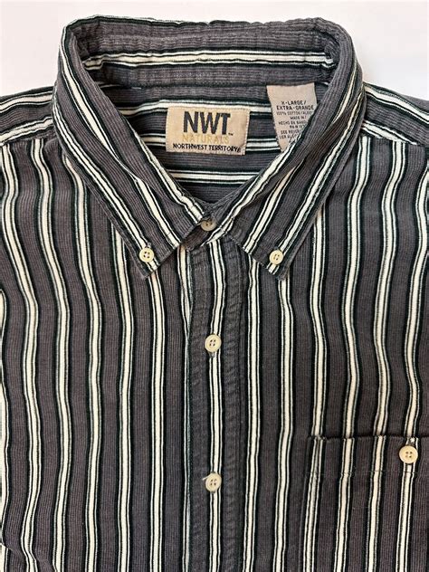 Vintage 90s Northwest Territory Corduroy Shirt Men Xl… Gem