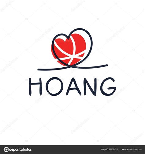 Hoang Calligraphy Name Vector Illustration Stock Vector By