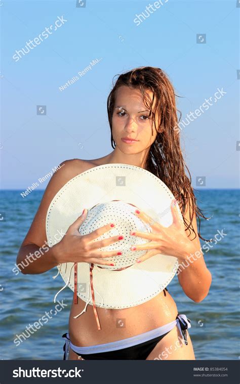Sexy Bikini Model Posing On Beach Stock Photo Shutterstock