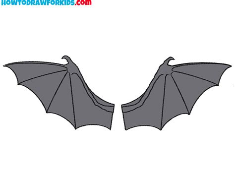 How To Draw Bat Wings Step By Step